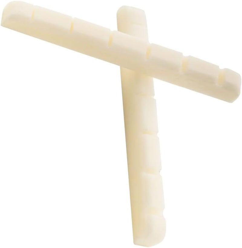 ROZILO 2PC 42mm Unbleached Pure Bone Nut Guitar Nut Flat Bottom for Strat Tele Guitar 42x3.5x4.5mm - Image 3